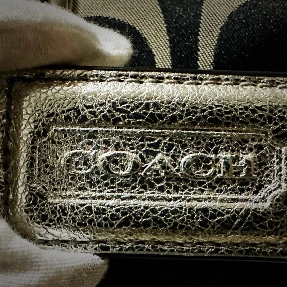 Vintage Coach soho shoulder bag Y2K Poppy Denim Coach Black and silver tote bag - Picture 8 of 17